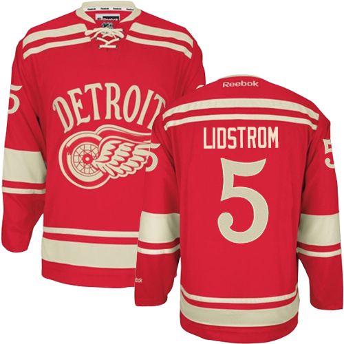 Authentic Reebok Men's Nicklas Lidstrom Red Jersey - NHL #5 Detroit Red Wings 2014 Winter Classic